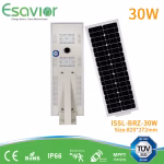 SOLAR LED STREET LIGHT30W,3000Lumen to replace 150watt bulb with bracket ALL IN ONE, ESAVIOR